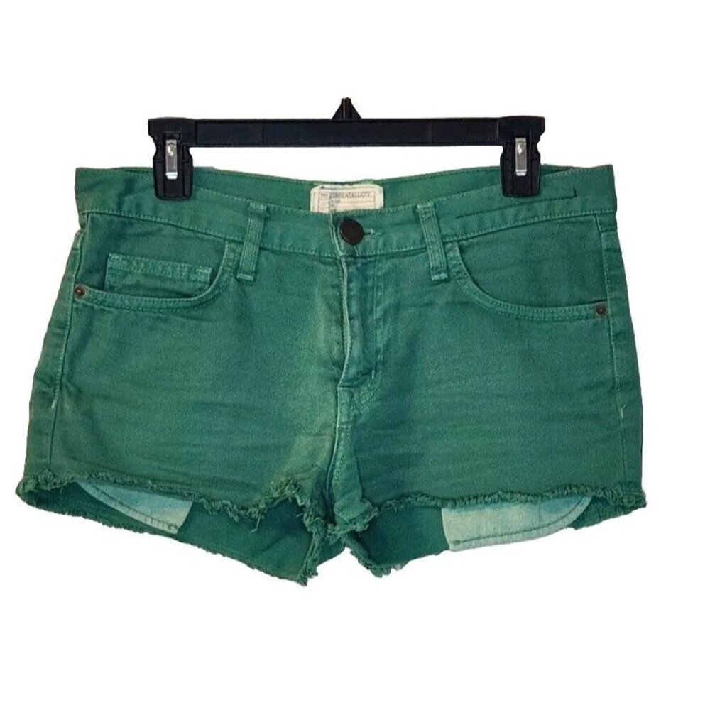 Current Eliott Boyfriend Pockets Cutoff Shorts Size 26 0 Green 100% Cotton